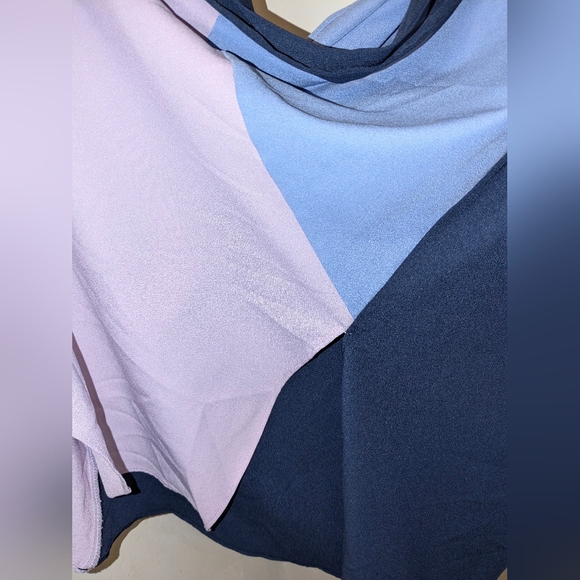 Antropologie Hutch V Neck Color Block Flutter Sleeve Wrap Dress Blue/Lilac Sz M - Picture 5 of 12